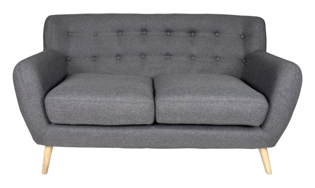 Divano 2 posti in tessuto grigio scuro dallo stile scandinavo - Emily - DI-EM052P