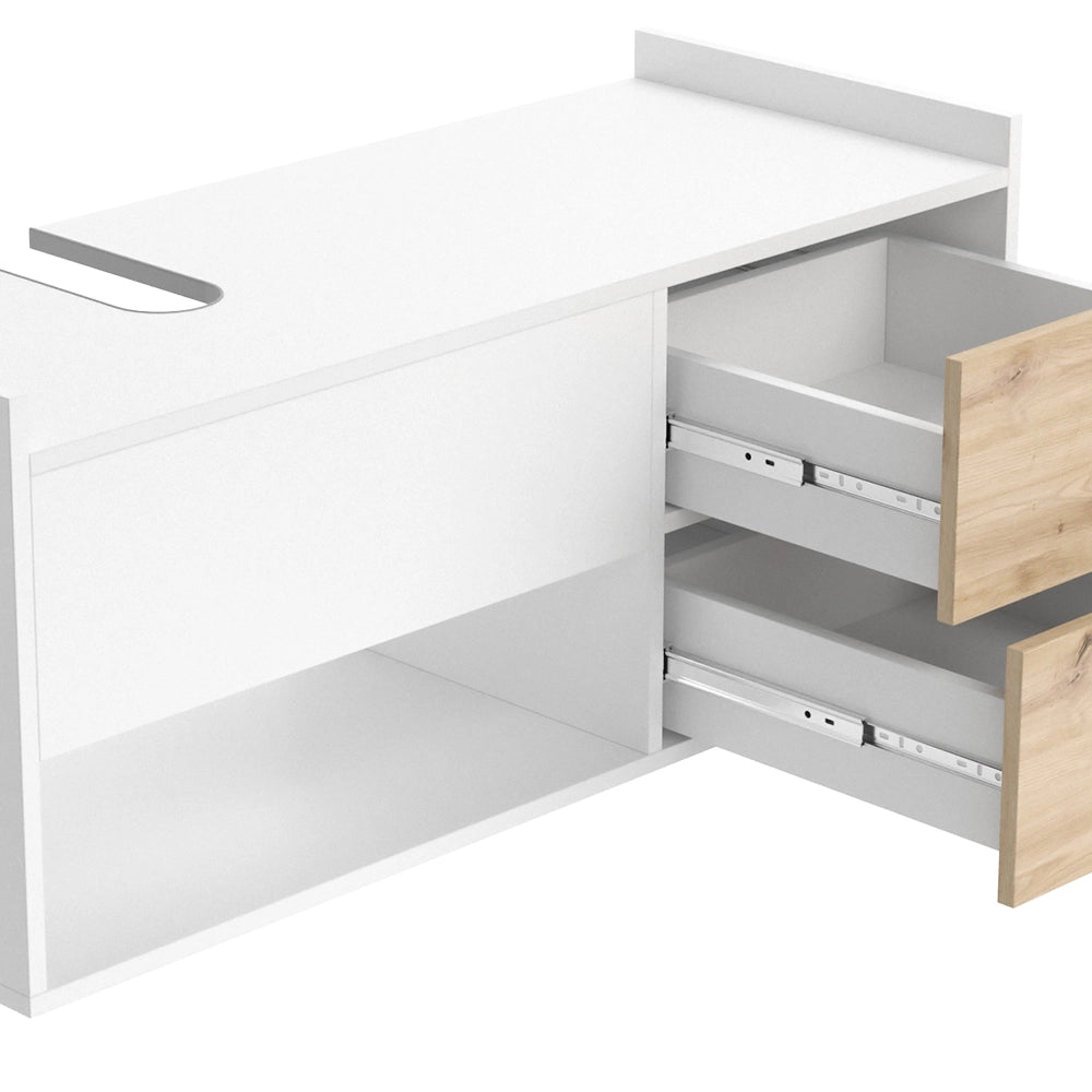 Vicco Mobile sottolavabo per bagno Bianco 105 x 45 cm con 2 cassetti