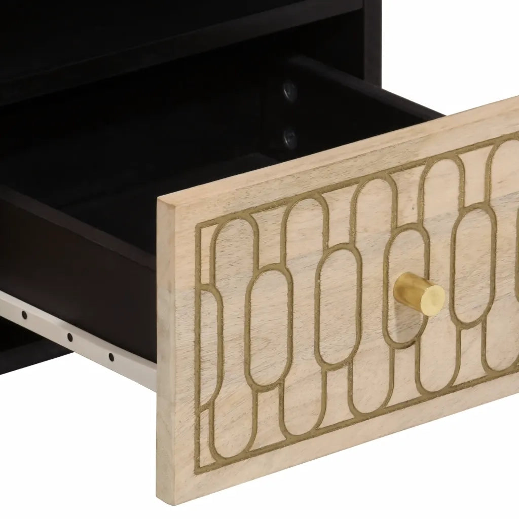 Mobile Porta TV-Mobile per TV-Credenza TV 70x33x46 cm in Legno Massello di Mango 202218
