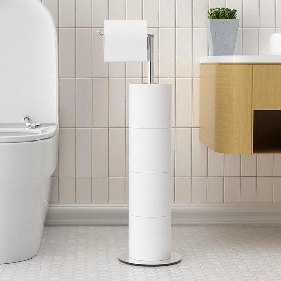 Houder di carta igienica in posizione verticale per wc, conservazione, acciaio inox premium, senza foratura, per wc, houder di carta igienica impermeabile, houder di carta igienica con finitura a spazzolata