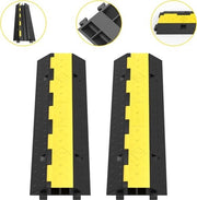 Ponte a due canali - Sostegno cavo - Drenaggio cavo - 2 pezzi - 100 cm - Nero/Giallo