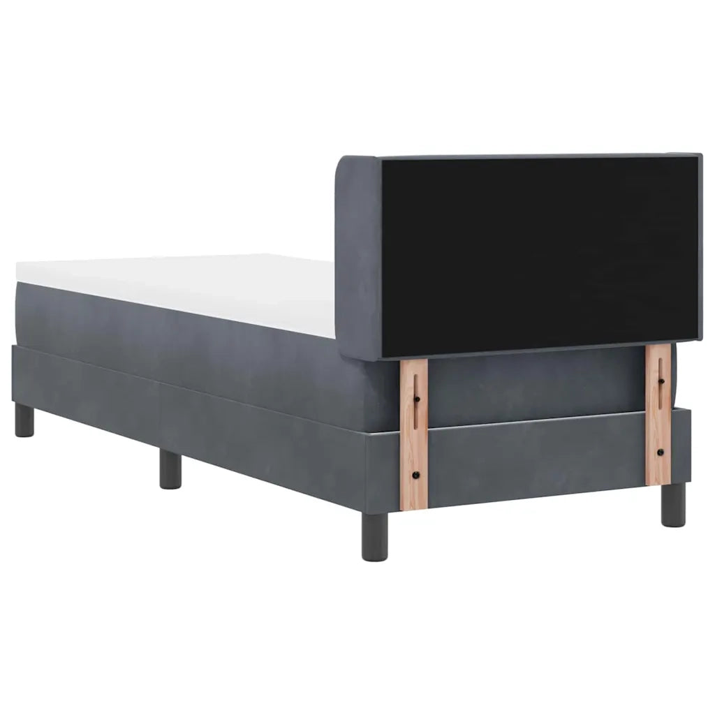 Letto a molle con testiera Grigio scuro 200 x 80 cm Velluto 3341385