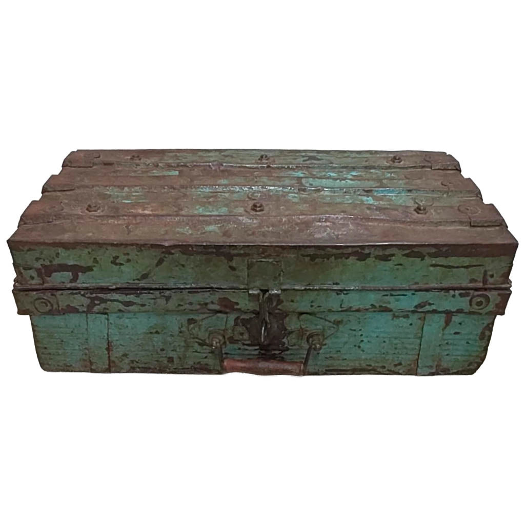 Valigia artigianale in metallo, 67x37x25h cm