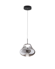 Lampada a Sospensione Deva Ø250mm Fumé, LED 14W 1510lm CCT Dimmerabile, Struttura in Metallo e Vetro Borosilicato - Deva