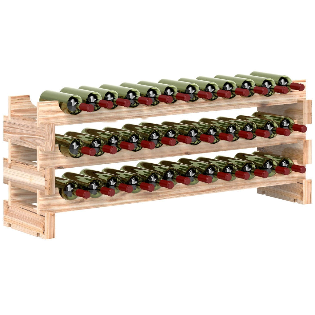 Scaffale per vini ¨C zephmum ¨C legno naturale 114x28x42.5cm