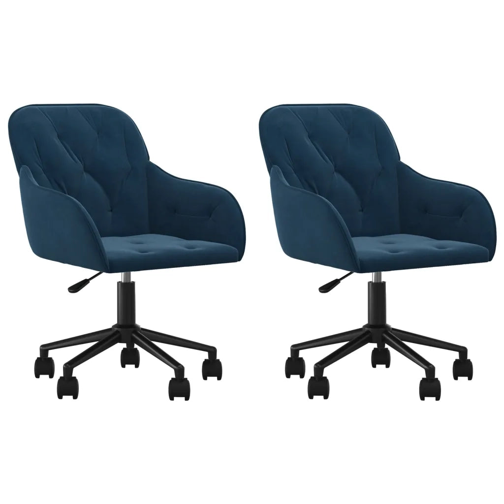 Sedie da Pranzo Girevoli 2 pz Blu in Velluto 3103420