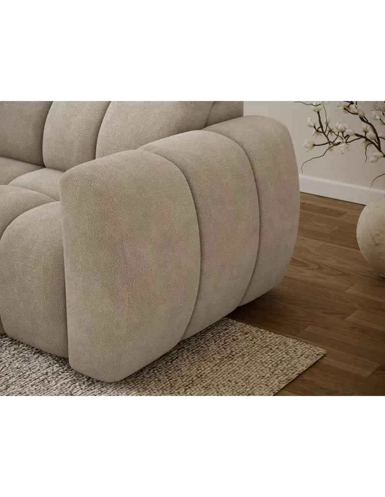 Divano ad angolo elettrico FANOTI 3 posti beige – angolo sinistro – versione 2