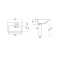 Lavabo serie jasmine 60 cm