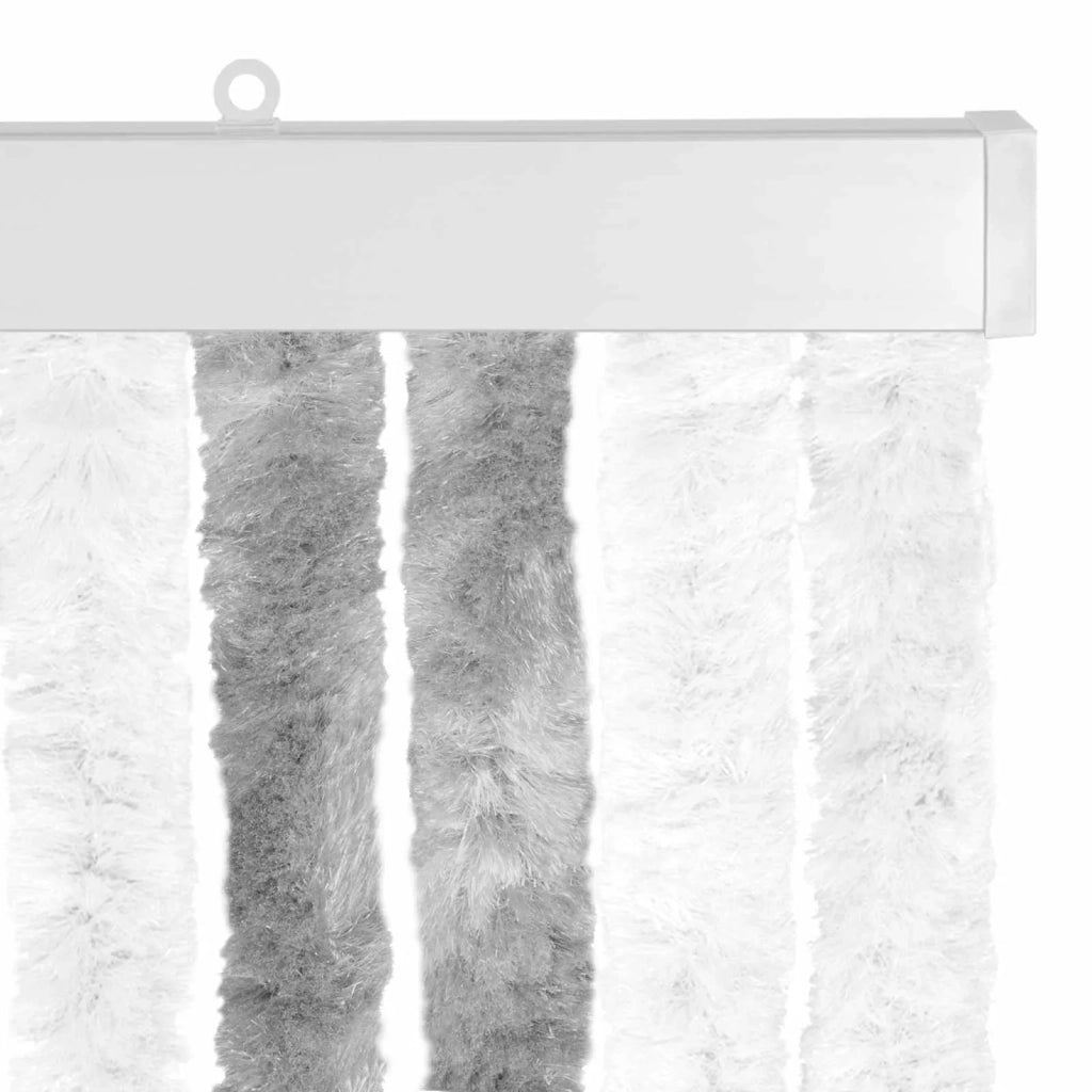 Tenda per insetti in chenille Grigio e Bianco 90 x 220 cm 42034456