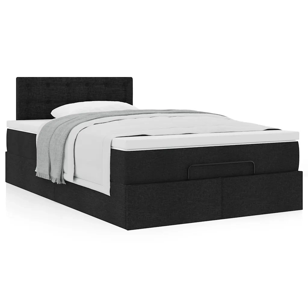 Pouf Letto con Materasso Nero 120x190 cm in Tessuto 3311610