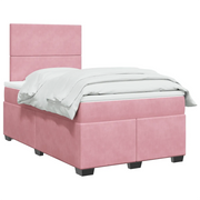 Giroletto a Molle con Materasso Rosa 120x200 cm in Velluto