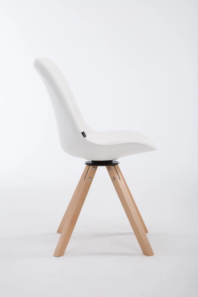 Sedia Girevole Calais in Similpelle natura,bianco