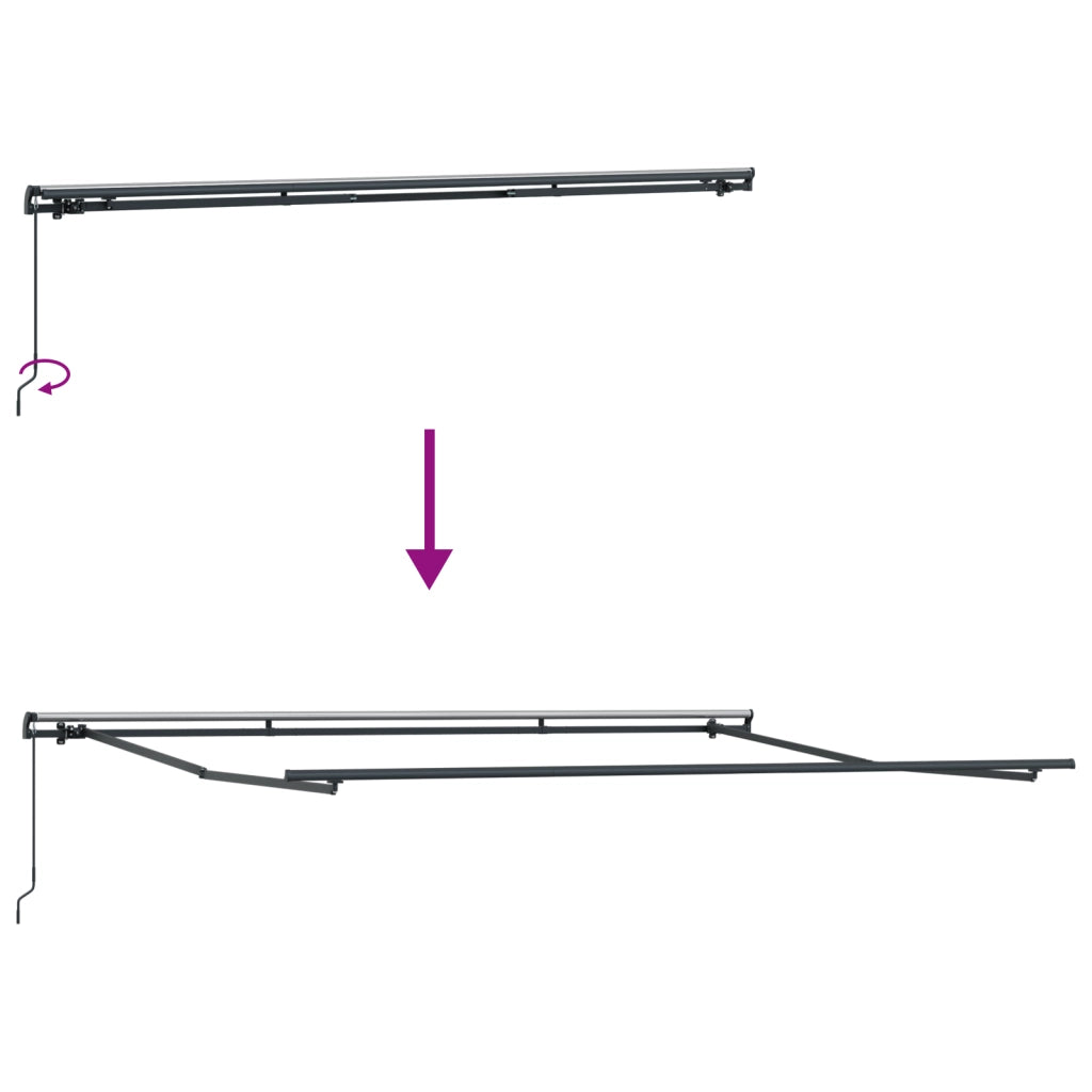 Tenda Retrattile Manuale a Strisce Multicolore 450x300 cm
