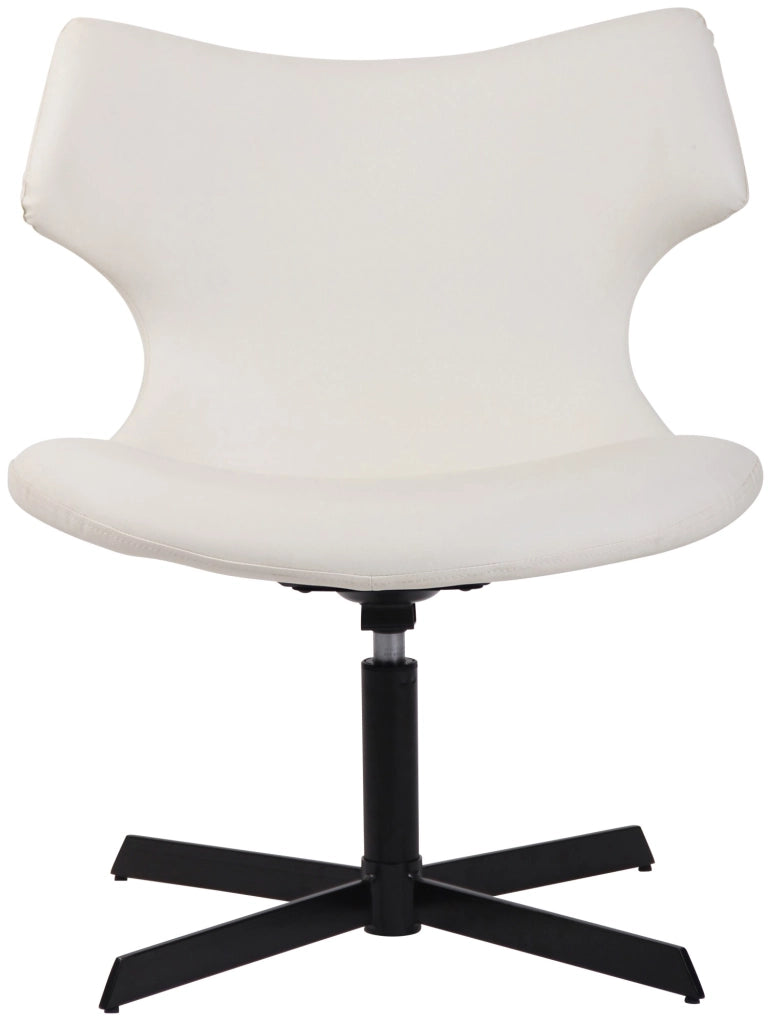 Sedia da lounge Welland in similpelle bianco