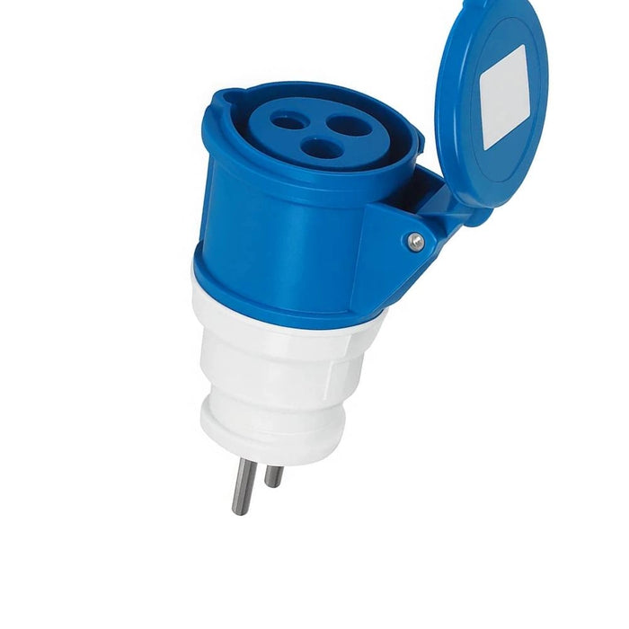 Ecova 20555 adattatore industriale con spina schuko e presa cee 2p+t 16a