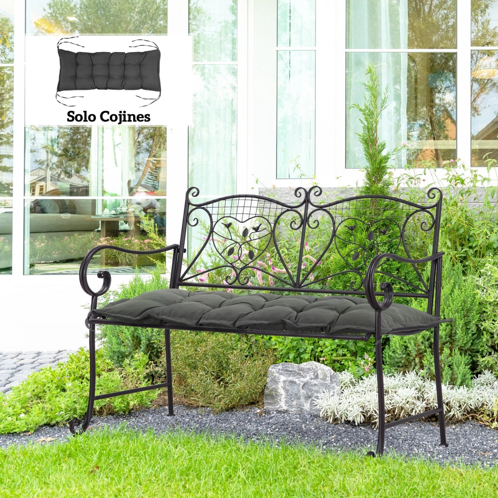 Cuscino per Panchina da Giardino ¨C Zephmum ¨C Grigio 100x40x10 cm
