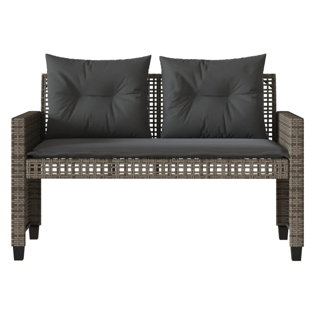 Salotto da Giardino-Set Divani da Giardino 4 pz con Cuscini Grigio Polyrattan Vetro