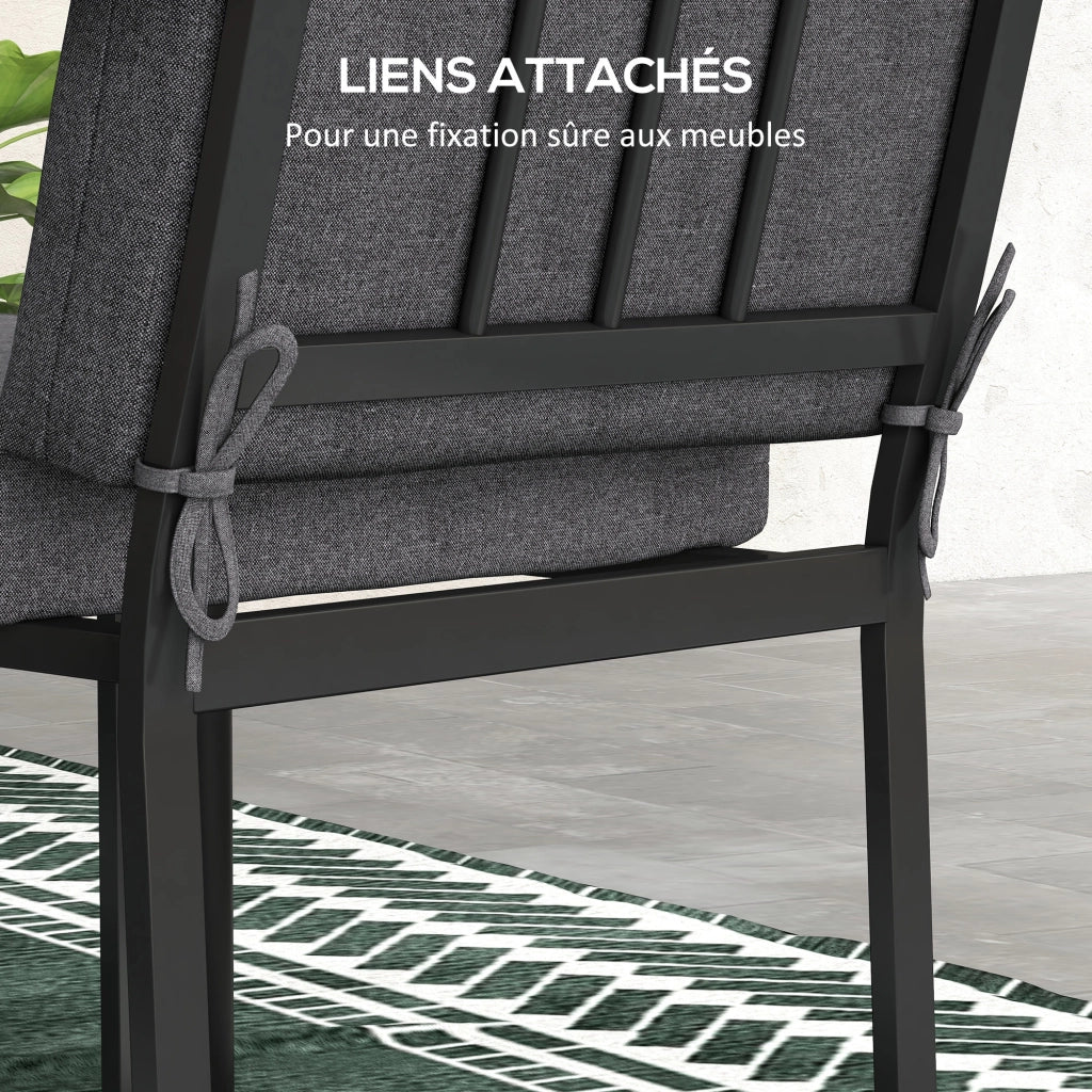 Cuscini per poltrona da giardino ¨C zephmum ¨C 2 pezzi, grigio scuro, 112x51 cm
