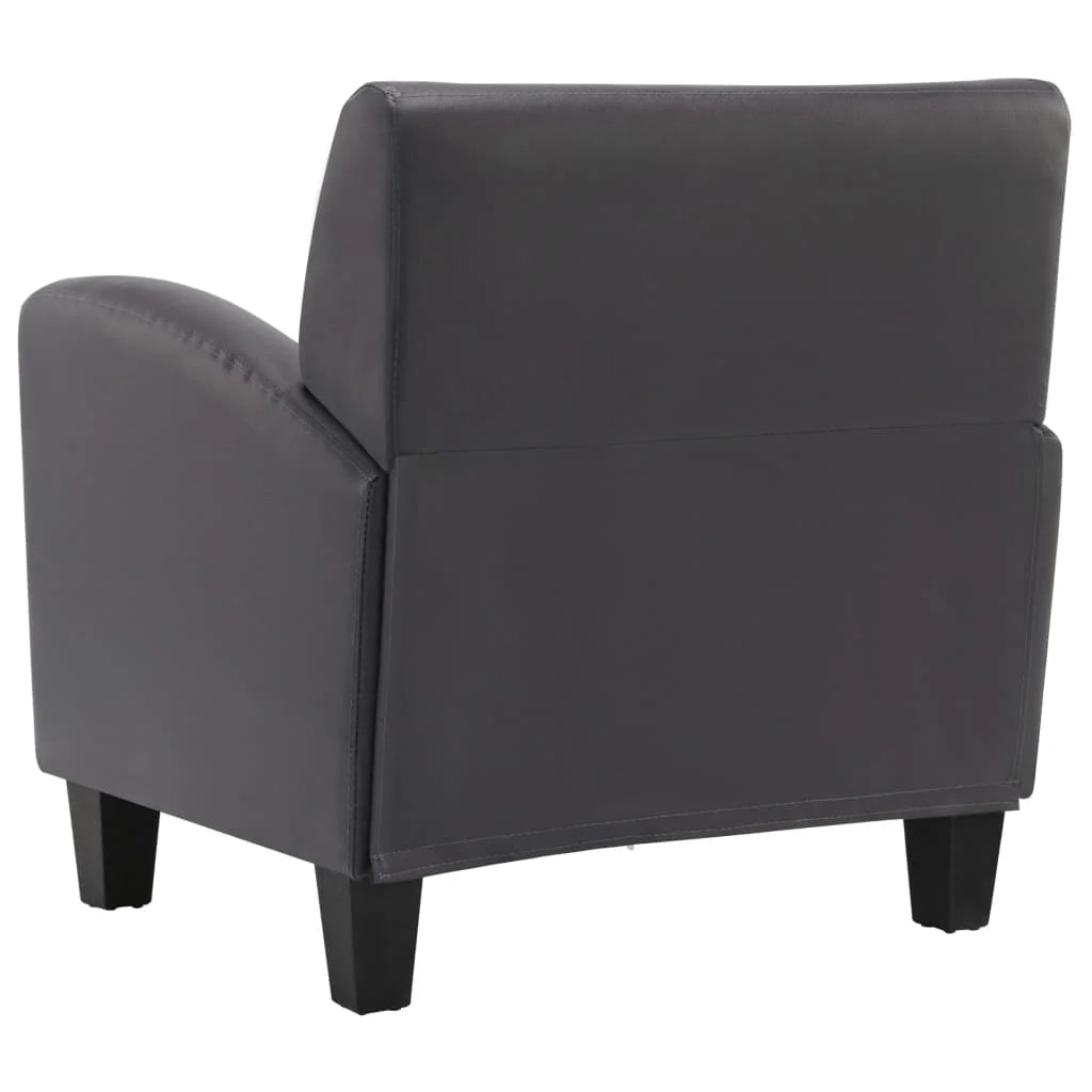 Poltrona sedia poltrona divano club di design soggiorno materiale sintetico grigio 1102207/3