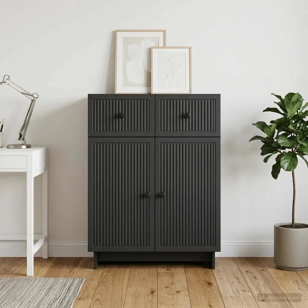Credenza Nero 66 x 34,5 x 90 cm Legno ingegnerizzato 893946