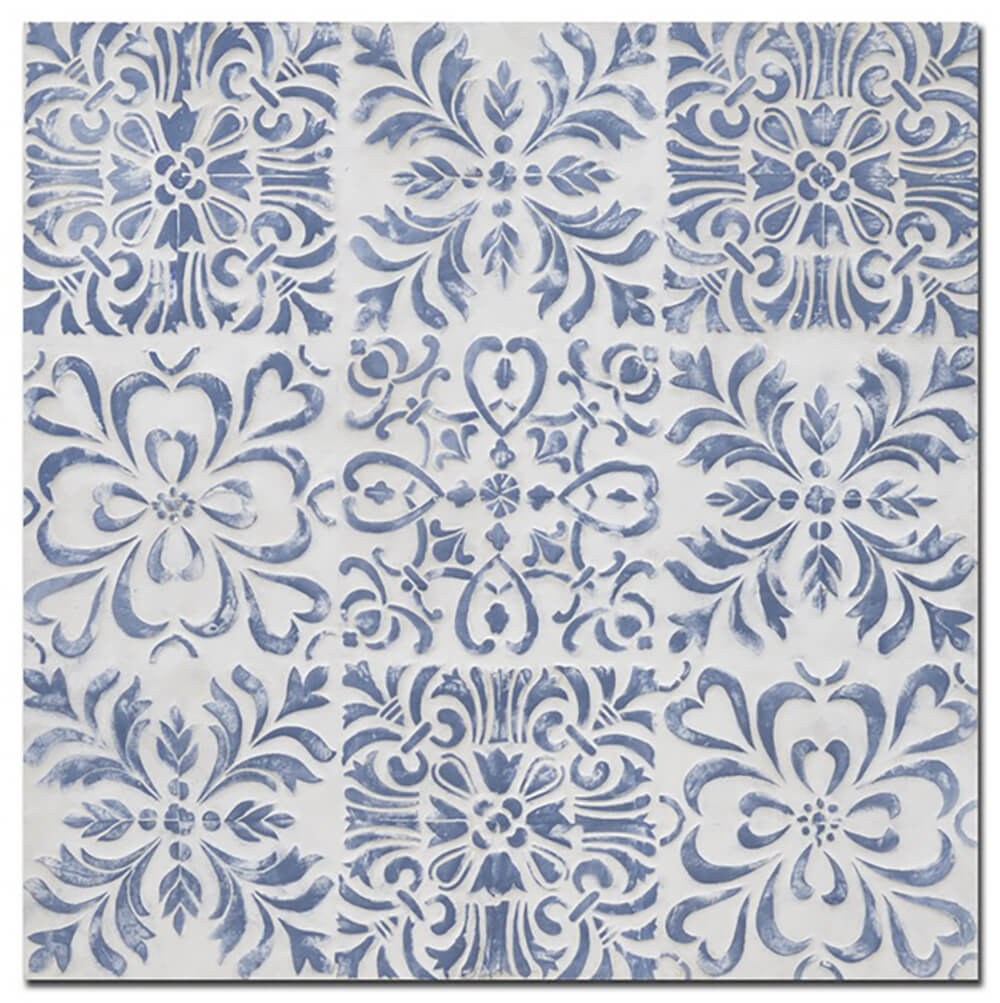 Quadro in legno blu quadro cm 80x80xh3,5