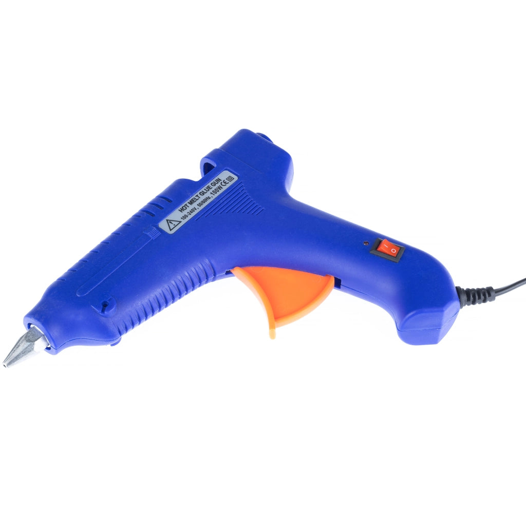 Pistola per Colla a Caldo 100W con Interruttore – Riscaldamento Rapido | Ø Colla 11mm, Ø Ugello 1mm