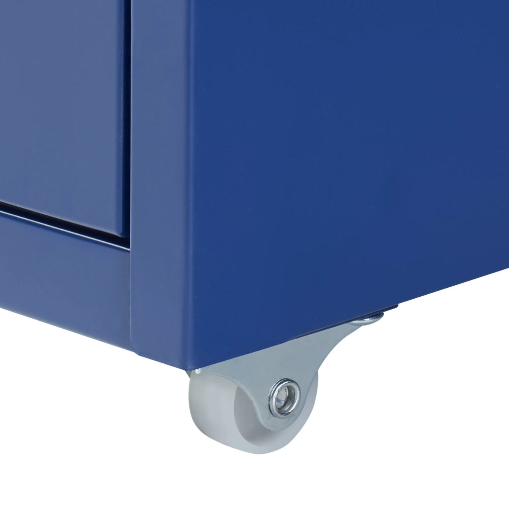 Mobiletto da ufficio mobile contenitore su ruote con 5 cassetti 69 x 28 x 41 cm blu 03_0009099