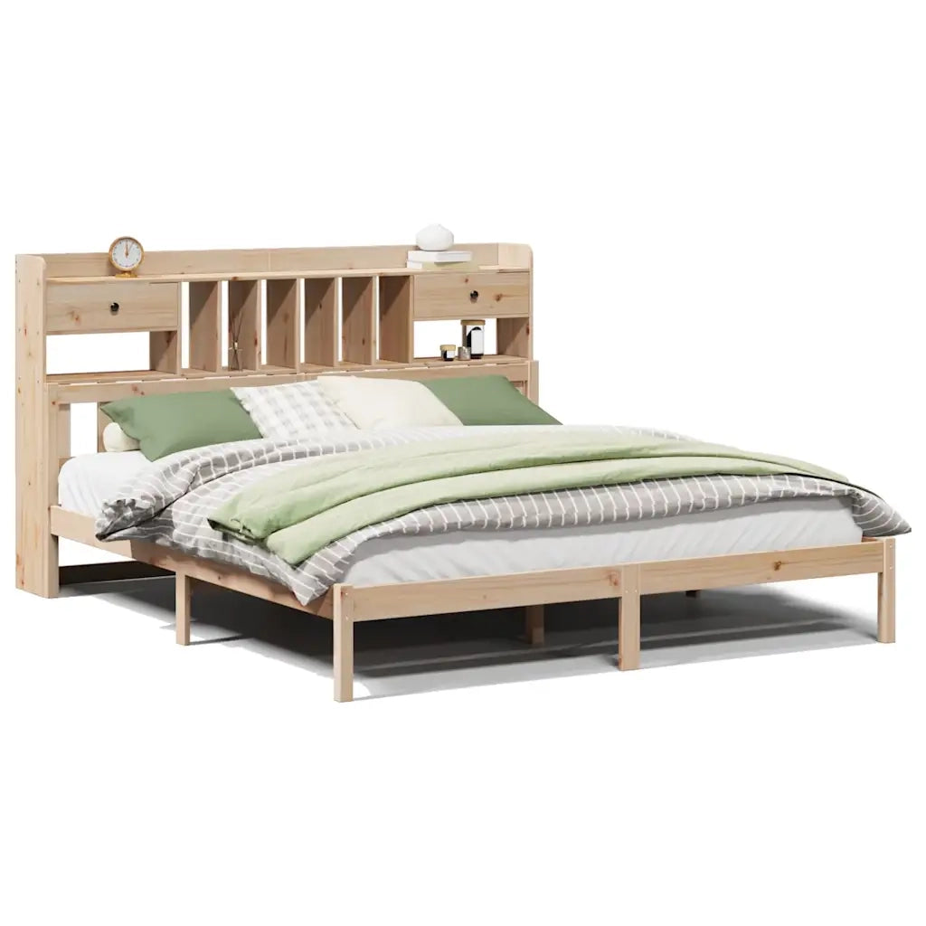 Letto Libreria senza Materasso 180x200 cm in Legno di Pino 3322347
