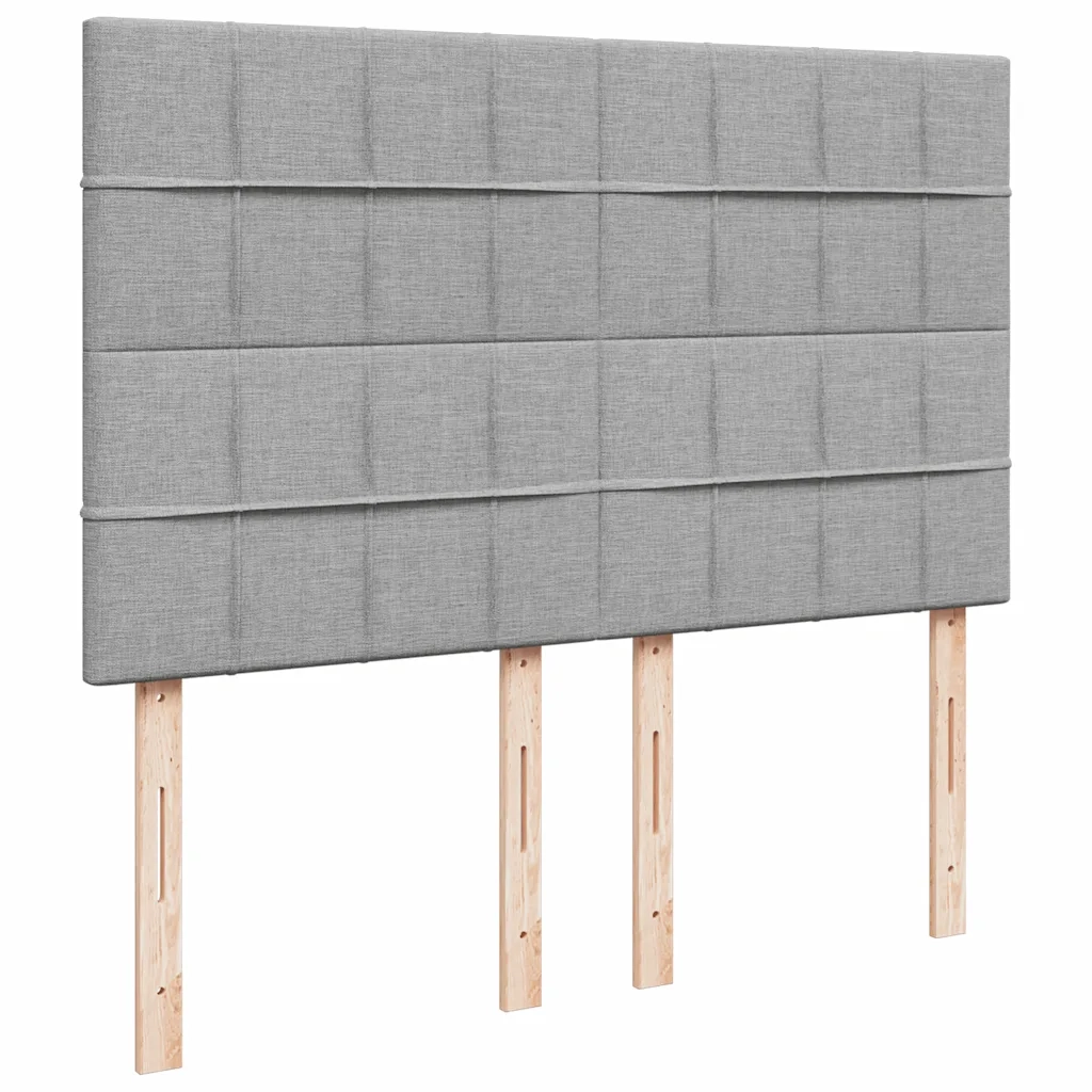 Giroletto a Molle con Materasso Grigio Chiaro 140x200cm Tessuto