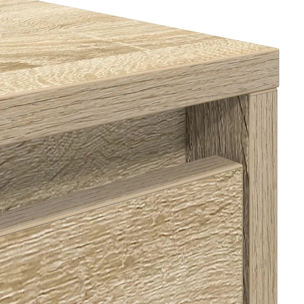vidaXL Tavolino da Salotto con Cassetti Rovere Sonoma 100x100x40 cm