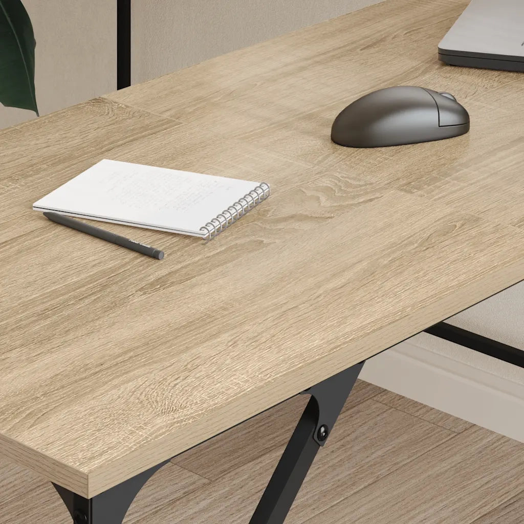 Scrivania Rovere Sonoma 149x149x75 cm in Legno Multistrato 837583