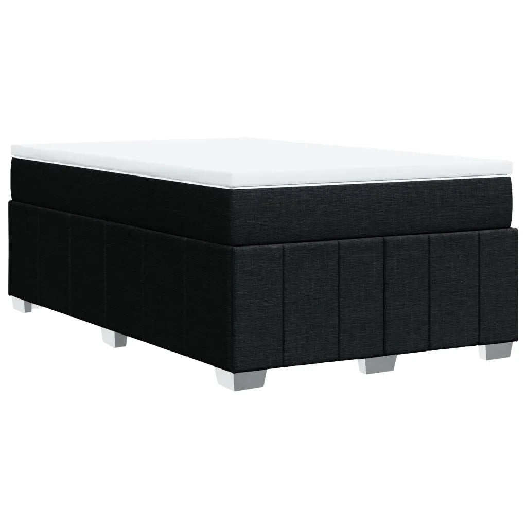 vidaXL Giroletto a Molle con Materasso Nero 120x190 cm in Tessuto