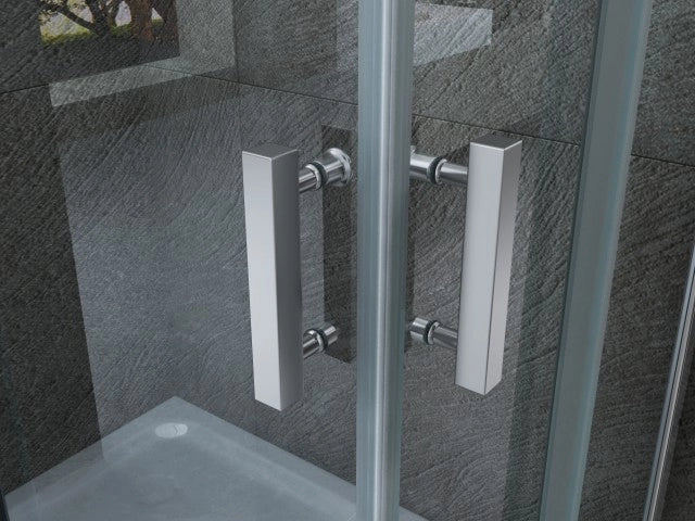 Box doccia tre lati scorrevole 8mm trasparente h.195 FLUIDA TRIO 80x120x80 cm ,Flacone anticalcare escluso