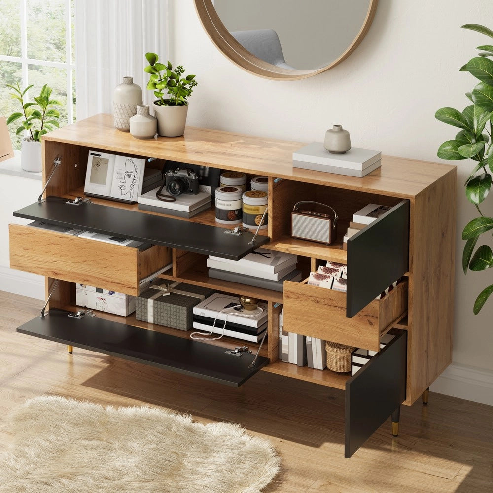 Consolle multiuso con cassetti ¨C Minimal ¨C nero legno truciolato salvaspazio