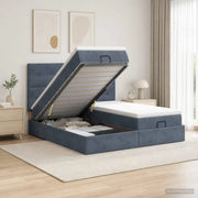 Letto ottomano con materasso 2 pz Grigio Scuro Velluto 3457915