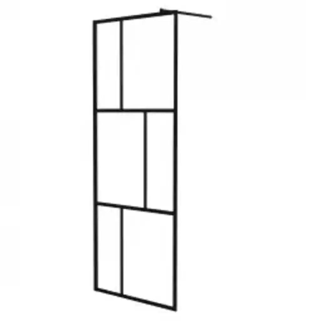 Parete per Doccia Walk-in in Vetro Temperato Nera 80x195 cm 149152