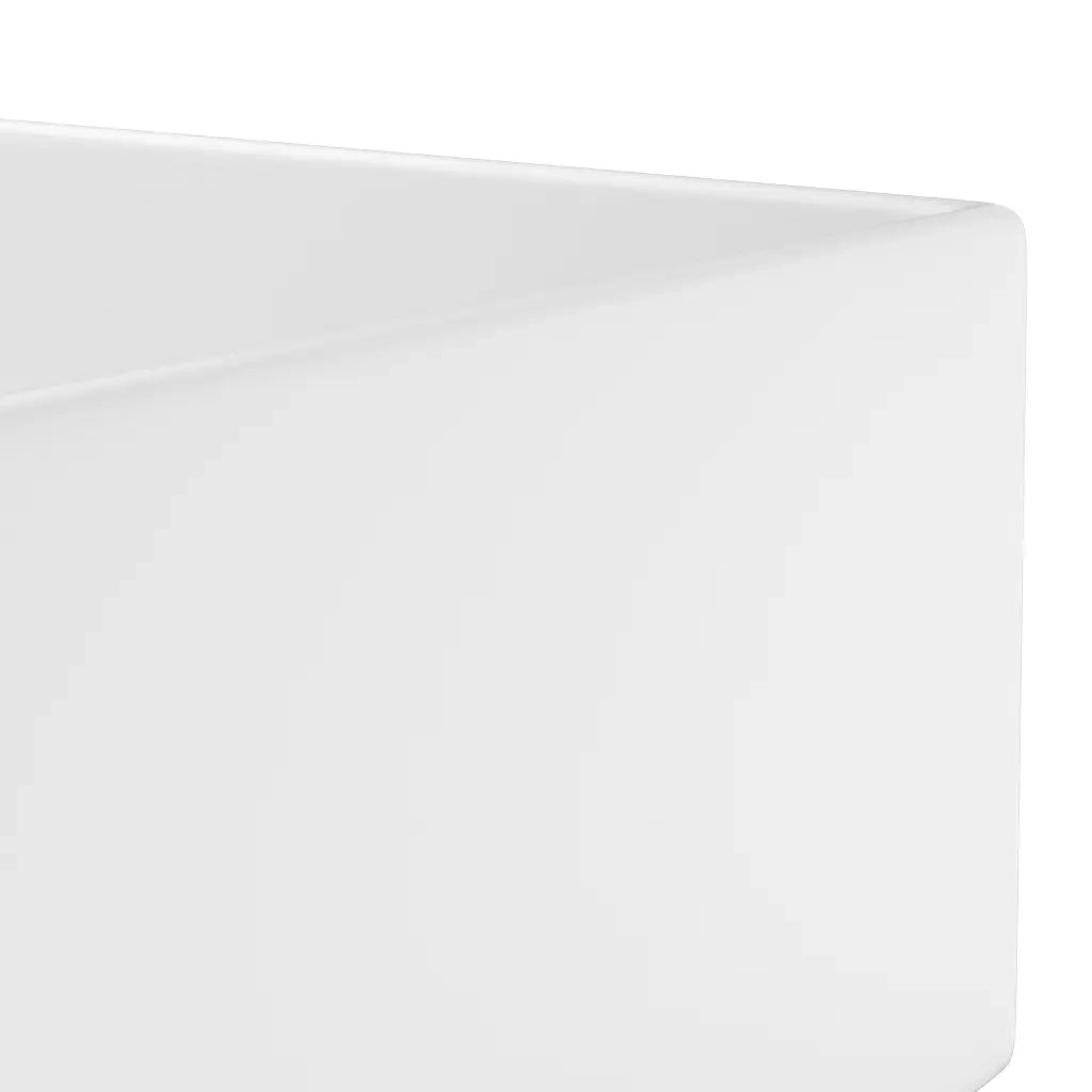 Lavandino con Troppopieno in Ceramica Bianco Opaco 146987