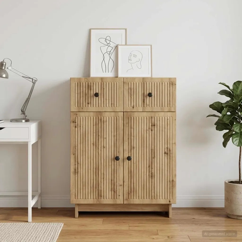 Credenza con cassetto Rovere Artigianale 66 x 34,5 x 90 cm 893954