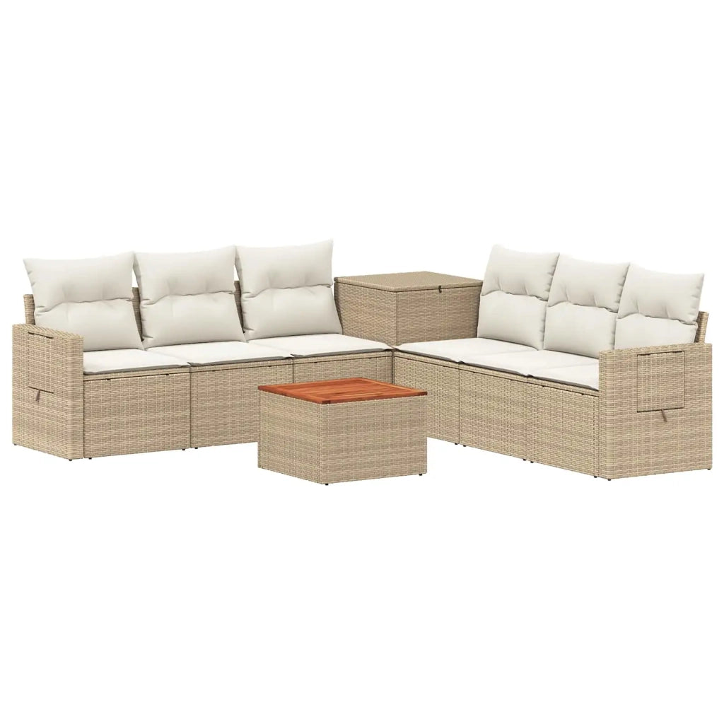 Set di divani 8 pz Beige e Bianco Crema 3448396