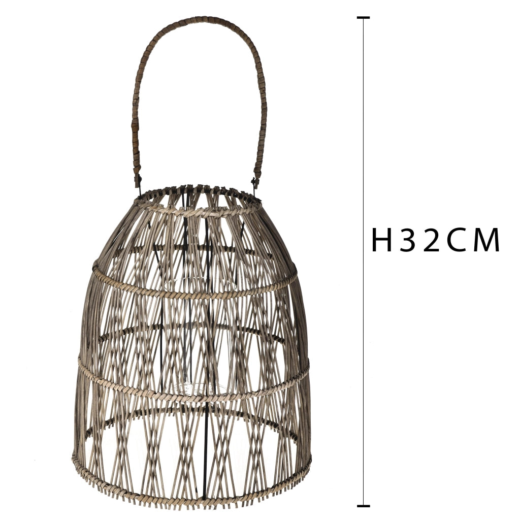 Lanterna in Rattan Intrecciato H H 32 cm