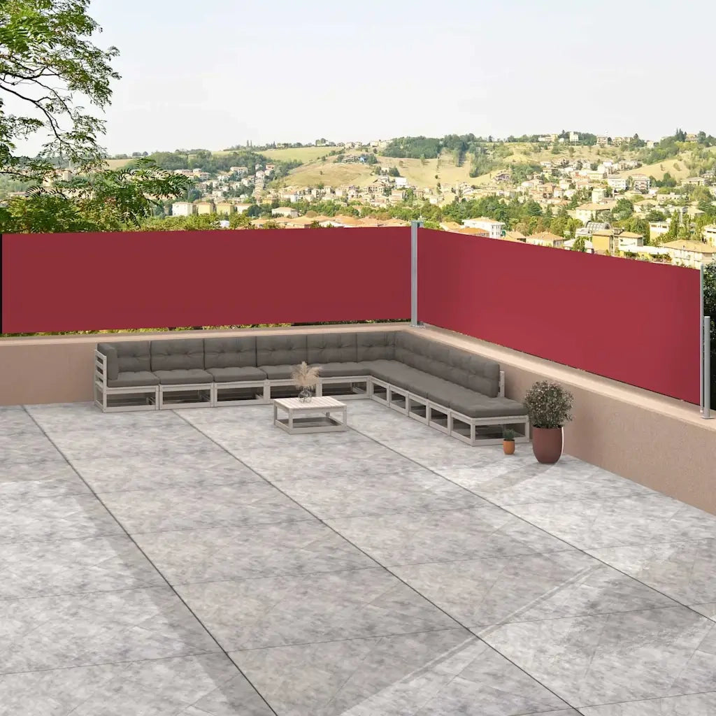 Tenda Laterale Retrattile-Tenda laterale da giardino Rossa 117x1200 cm