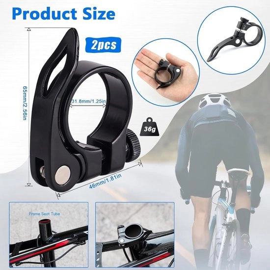Set di 2 clip per sellino per bicicletta con chiusura rapida per bicicletta pieghevole e da corsa