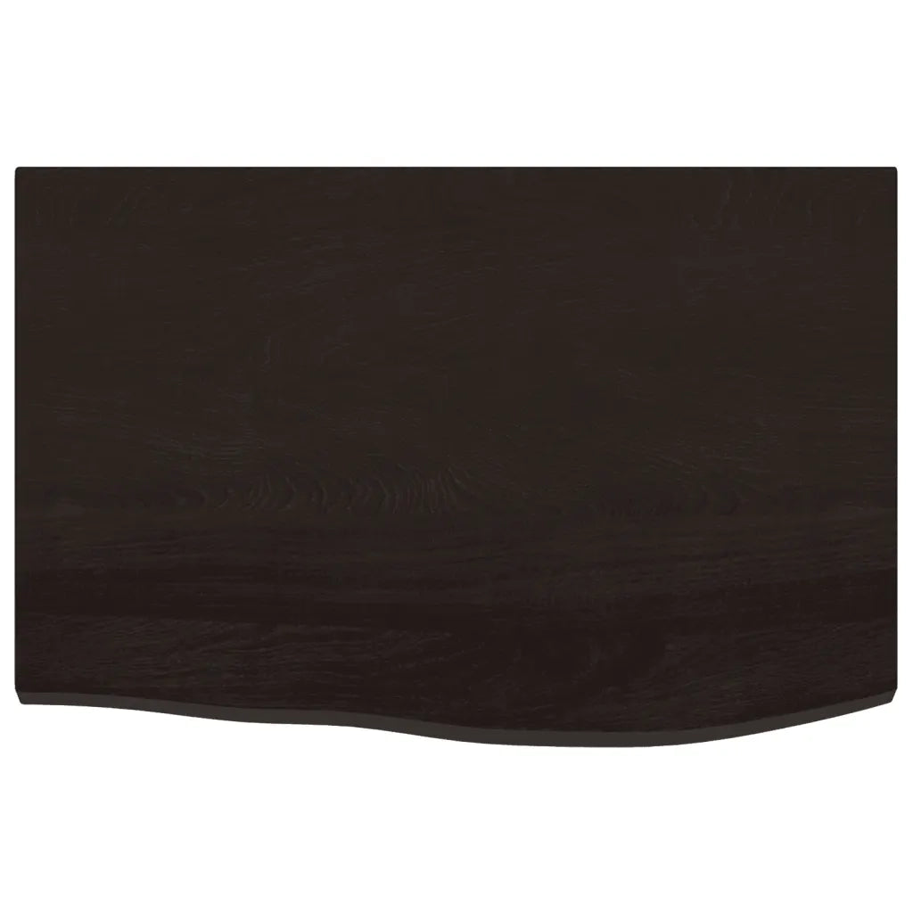 Piano Tavolo Marrone Scuro 60x40x2cm Rovere Massello Trattato