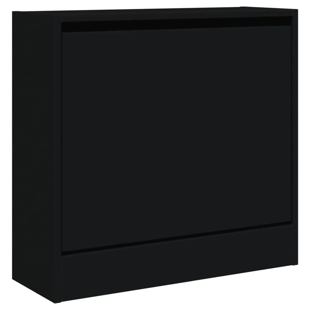 Scarpiera mobiletto portascarpe mobile per ingresso/corridoio/soggiorno 60 x 21 x 57 cm legno ingegnerizzato nero 02_0021990