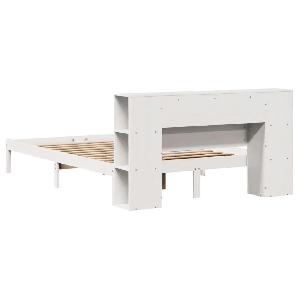 Letto Libreria senza Materasso Bianco 140x190 cm Legno di Pino 3321537