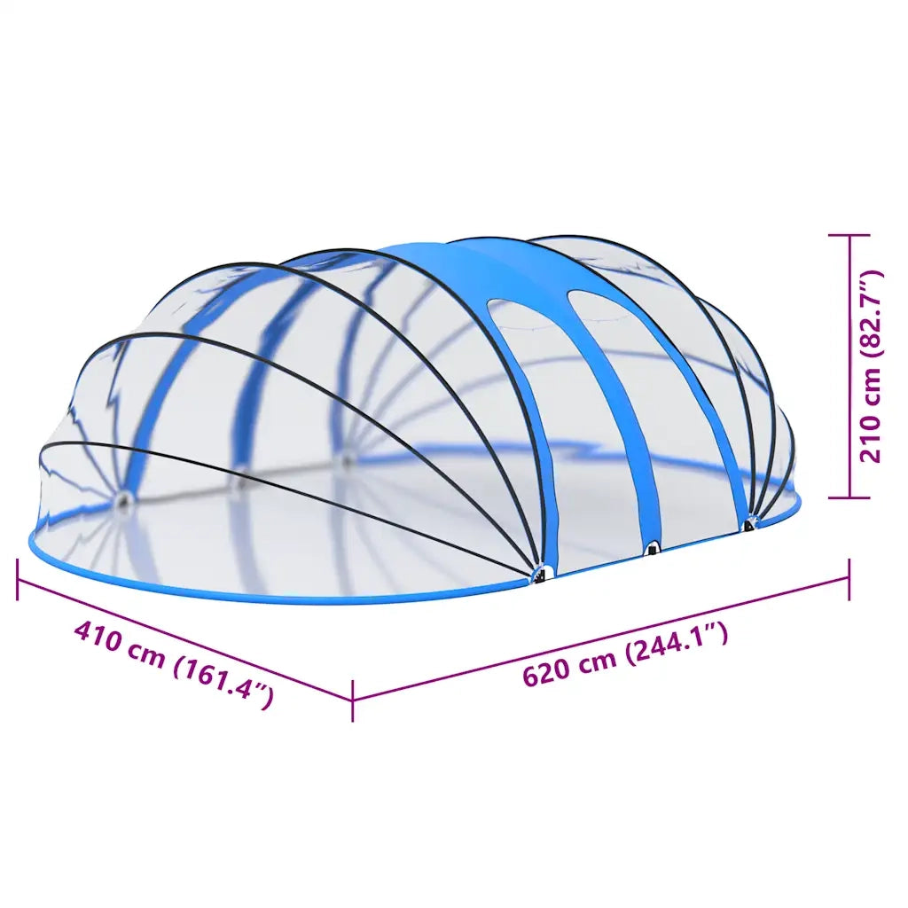 Calotta per Piscina Ovale 620x410x205 cm cod mxl 58350
