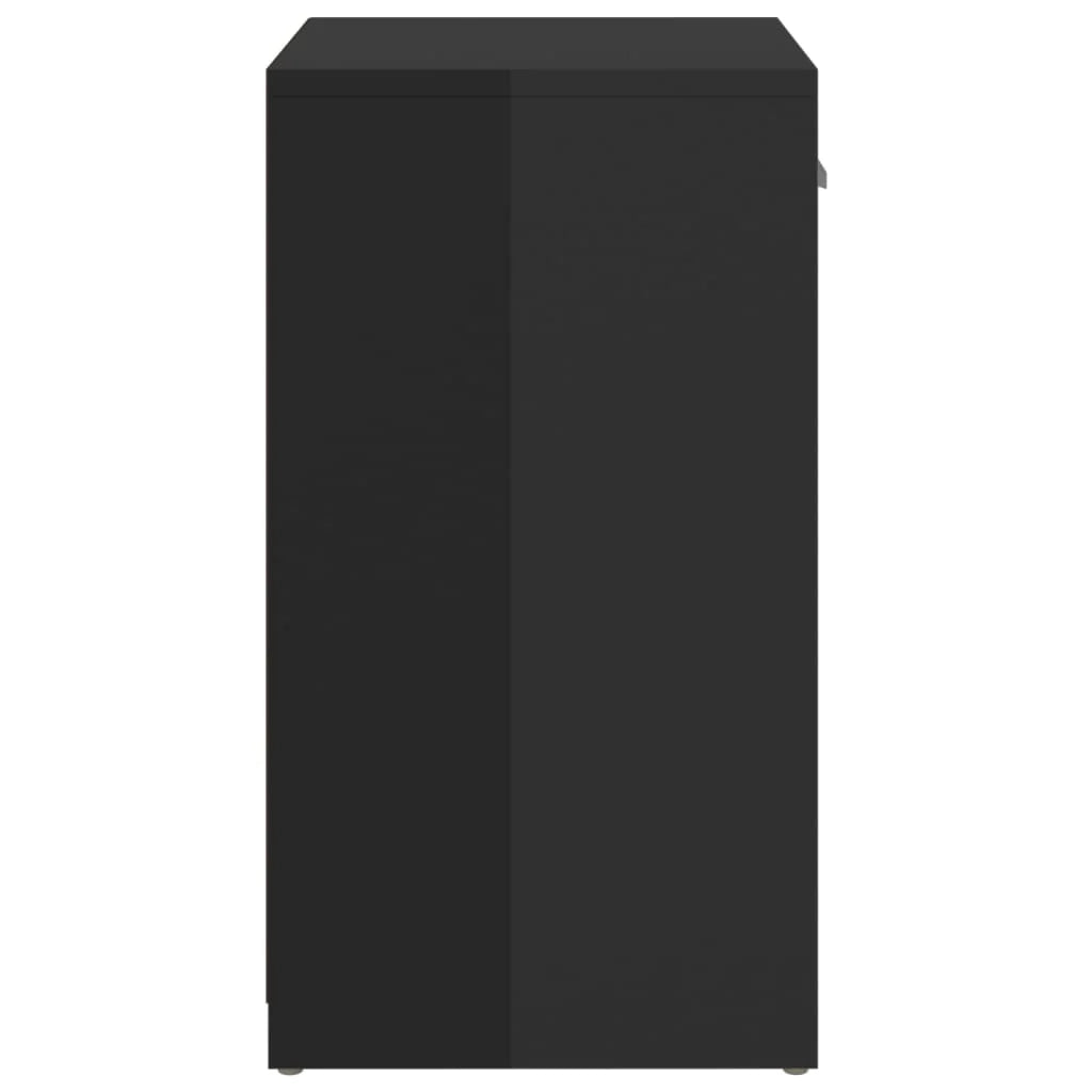 Panca portascarpe/stivali cassettiera mensola mobile contenitore per ingresso finitura lucida 94,5 x 31 x 57 cm truciolato nero 02_0022998