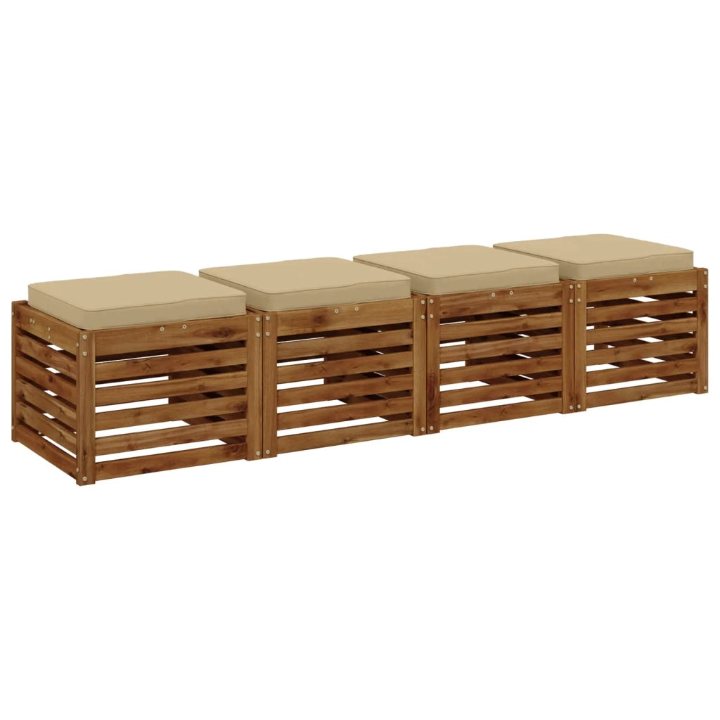 Cuscini per Sedia in 4 Pezzi VUGHT 4 pcs 100% Poliestere Beige 946251