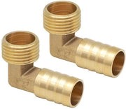Slang Barb Koppeling 90 Graden - Messing - 1/2 Pollici - 2 Pezzi - Slangaansluiting 16 mm - Materiale Duraturo - Slangkoppeling