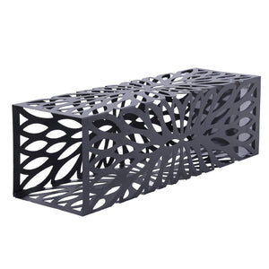 Portaombrelli quadrato in metallo con vassoio e gancio 49 cm nero 3512026